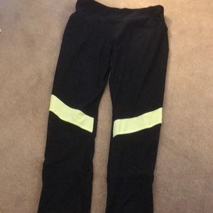 Black cropped mesh leggings